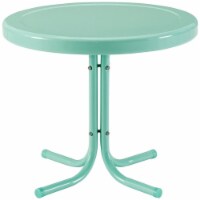Furniture Retro Sturdy Steel Patio End Table in Green-Crosley
