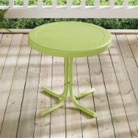 Furniture Retro Sturdy Steel Patio End Table in Paroot Green-Crosley