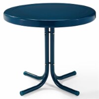 Furniture Retro Sturdy Steel Patio End Table in Blue-Crosley
