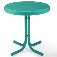 Furniture Retro Sturdy Steel Metal Patio End Table in Surf Green-Crosley