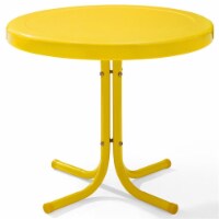 Furniture Retro Sturdy Steel Metal Patio End Table in Yellow-Crosley