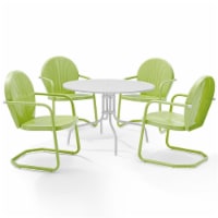 Furniture Griffith Study Steel 5 Piece Metal Patio Dining Set in Green-Crosley
