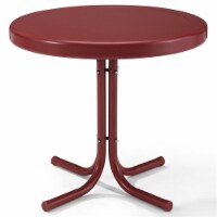 Furniture Retro Sturdy Steel Patio End Table in Griffith Red-Crosley