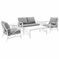 Crosley Kaplan 6 Piece Patio Sofa Set in Gray and White