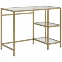 Crosley Aimee Glass Vanity Desk in Soft Gold