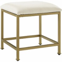 Crosley Aimee Faux Leather Vanity Stool in Soft Gold