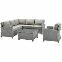 Crosley Bradenton 5 Piece Wicker Patio Sectional Set in Gray