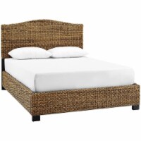 Crosley Serena Queen Banana Leaf Panel Bed in Natural