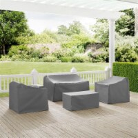 Crosley 5 Piece Patio Loveseat Cover Set in Gray