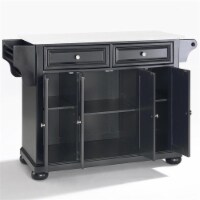 Crosley Alexandria White Granite Top Kitchen Island in Black