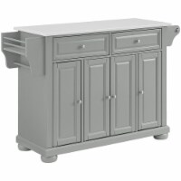 Crosley Alexandria White Granite Top Kitchen Island in Gray