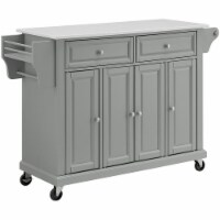 Crosley White Granite Top Kitchen Cart in Gray