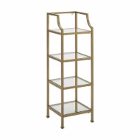 Crosley Aimee 4 Shelf Etagere Bookcase in Soft Gold