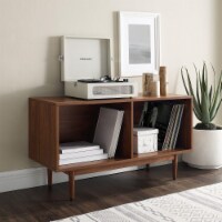 Crosley Liam Medium Record Storage Console Cabinet - Walnut