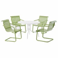 Crosley Furniture KO10018GR Gracie Outdoor Metal Dining Set, Pastel Green Satin & White Satin