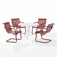 Crosley Furniture KO10018RE Gracie Outdoor Metal Dining Set for Dining Table & 4 Armchairs, D