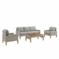 Crosley Capella 4 Piece Outdoor Wicker Sofa Set in Gray