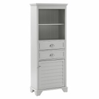 Crosley Lydia Tall Bathroom Cabinet in Gray