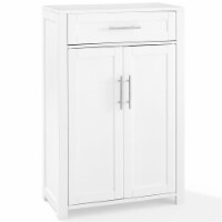 Crosley Savannah Wooden Storage Linen Cabinet in White