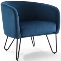 Crosley Furniture Parkway 17.88  Modern Velvet Accent Chair in Navy/Matte Black