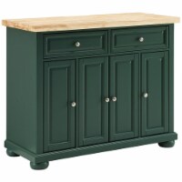 Crosley Furniture Madison Wood Top Kitchen Island Cart in Emerald