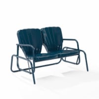 Crosley Furniture CO1032-NV Ridgeland Outdoor Metal Loveseat Glider, Navy Gloss