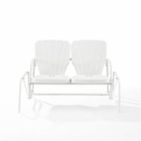 Crosley Furniture CO1032-WH Ridgeland Outdoor Metal Loveseat Glider, White Gloss