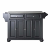 Crosley Alexandria Stainless Steel Top Kitchen Island in Black Finish