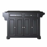 Crosley Alexandria Solid Black Granite Top Kitchen Island in Black Finish