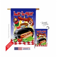 Breeze Decor 06071 Summer Bar B Que 2-Sided Vertical Impression House Flag - 28 x 40 in.