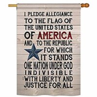 Breeze Decor BD-PA-H-111085-IP-BO-D-US18-SB 28 x 40 in. Pledge of Allegiance Americana Patrio