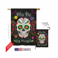 Breeze Decor 12009 Halloween Dia de los Muertos 2-Sided Vertical Impression House Flag - 28 x