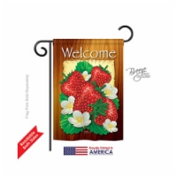 Breeze Decor 67023 Welcome Strawberries 2-Sided Impression Garden Flag - 13 x 18.5 in.