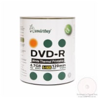 100 Pack Smartbuy 16X DVD-R 4.7GB 120Min White Thermal Hub Printable Data Blank Media Disc
