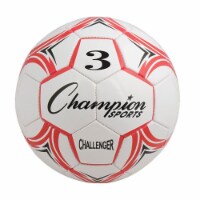 Champion Sports CH3RD Challenger Series Soccer Ball, Red & White - Size 3