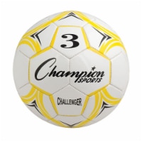 Champion Sports CH3YL Challenger Series Soccer Ball, Yellow & White - Size 3