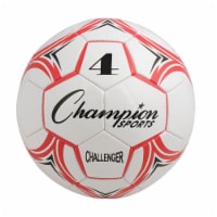 Champion Sports CH4RD Challenger Series Soccer Ball, Red & White - Size 4