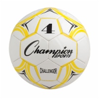 Champion Sports CH4YL Challenger Series Soccer Ball, Yellow & White - Size 4