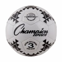Champion Sports PRO STAR 3 Pro Star Soccer Ball, Black & White - Size 3