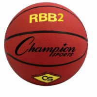 Champion Sports RBB2RD 27.5 in. Pro Rubber Basketball, Red