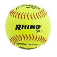 Champion Sports SB47NF 12 in. Leather Cover Poly Softball, Optic Yellow & Red