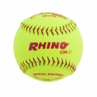 Champion Sports SB147YS 11 in. Synthetic Leather Cover Softball, Optic Yellow & Red