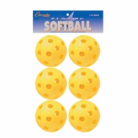 Champion Sports PLSB6R Plastic Softball, Yellow - Set of 6