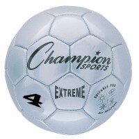 Champion Sports CHSEX4SL 4 Size Extreme Series Soccer Ball - Silver