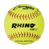 Champion Sports SB12 12 in. Synthetic leather Cover Softball, Optic Yellow & Red