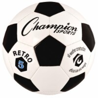 Champion Sports RETRO5 Retro Soccer Ball, Black & White - Size 5