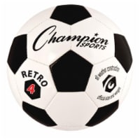 Champion Sports RETRO4 Retro Soccer Ball, Black & White - Size 4