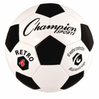 Champion Sports RETRO4 Retro Soccer Ball, Black & White - Size 4