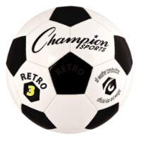Champion Sports RETRO3 Retro Soccer Ball, Black & White - Size 3