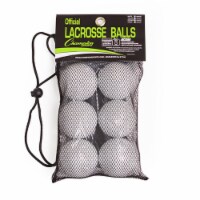 Champion Sports LBW6SET NOCSAE Lacrosse Ball Set, White - Set of 6